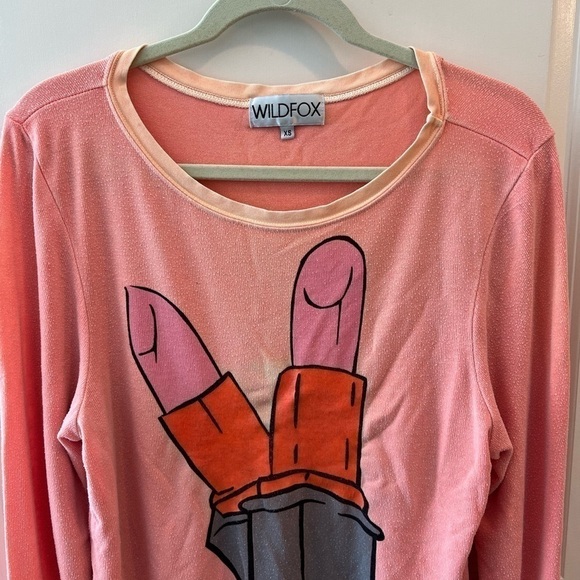 Wildfox Pink Lipstick Sweatshirt - Picture 5 of 16